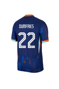 Nederland Denzel Dumfries #22 Fotballdrakt Borte Klær EM 2024 Korte ermer